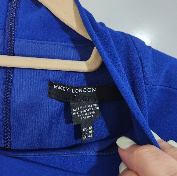 Elegant Maggie London Blue Dress, Size 12 - Picture 2 of 10